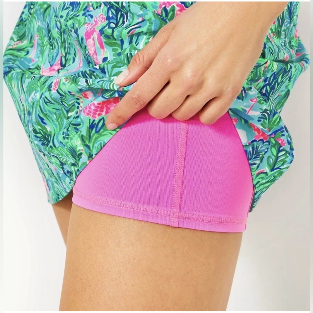 Lilly Pulitzer Blue and Pink Tropical Mini Skirt
